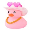 wonuu Pink Rubber Duck with Heart-Shaped Sunglasses Car Ducks Small