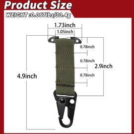 Tactical Gear Clip with Clash Hook, T-Mount Molle Key Clip, Battle Belt Clip for Bag, Vest, and Molle System Accessories