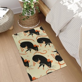 Plistiz Playful Mouse Pattern Indoor Door Mat, 17x29.5 Inch, Floor Area Rug for Entryway, Living Room, or Bathroom, Non-Slip Doormat, Animal Rat Design Home Decor Rug Gifts