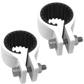 Kouei Kasei KFBS21B-8400 Anti-Vibration Resin Pipe Clamp 1.2 inches (30 mm) Fixing Bracket, Tension Rod, Pinching, Lightweight, Rubber Included, White, 2 Pieces