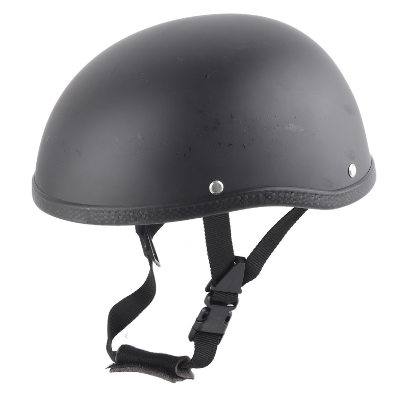 Motorcycle Low Profile Half Face Helmet Skull Cap Matte Black