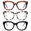 LADEESSE Readers for Women Oprah Style 3 Pack Square Oversized