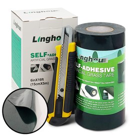 Double Sided Artificial Grass Turf Seam Tape 6" x 16' Self Adhesive Seaming Tape for Concrete Wood Floors Patios Indoor Outdoor Carpets Synthetic Turf or Green Lawn Rugs