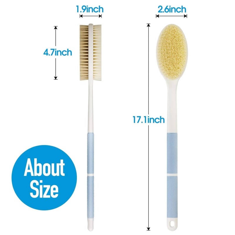 Backski Back Scrubber Anti Slip for Shower,Shower Brush Long Handle