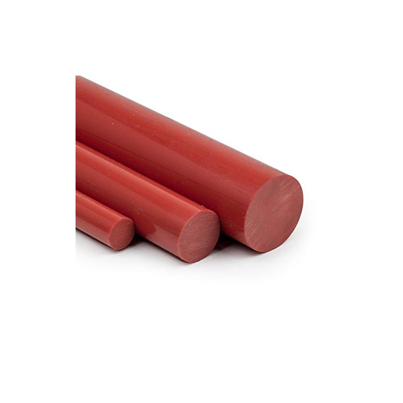 PVC Round Rod, Red, Diameter 40 mm - Plastic Rod
