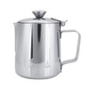 Coffee Frothing Pitcher with Lid, Stainless Steel Milk Frother Cup,