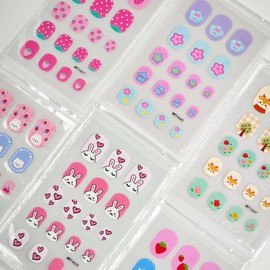 10 Sheets Nail Wrap Stickers for Kids-3D Self Adhesive Kids Nails Stickers for Children Aged 7+,Variety Pack with Rainbow,Rabbit,Cat,Strawberry & More Designs,Full Nail Strips for Girl's Nail Art