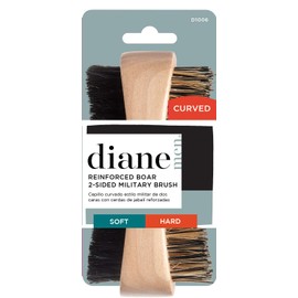 Diane Firm Reinforced Boar and Nylon Bristle Curved Two-Sided Wave Brush for Men, Dual-Sided Design for Forming and Maintaining Waves, Contoured Shape for Comfort and Control