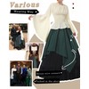 NSPSTT Womens Renaissance Medieval Costume Victorian Dresses Gown Scottish Dress,Darkgreen