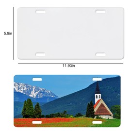 ZUYYON 4 Pcs Sublimation Blank License Plates Aluminium Automotive Front License Plate Heat Transfer DIY Metal Blank Car Plate Tags for Custom Design