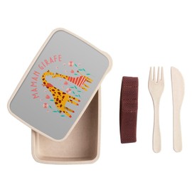 Fabulous Lunch Box Lunchbox mit Besteck, Grau, Sophie die Maman Giraffe, Zeichnung, 700 ml