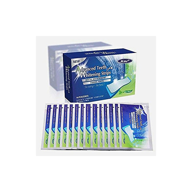 KAV PLUS 28 Professional Advanced Teeth WHITENING Strips Home Tooth