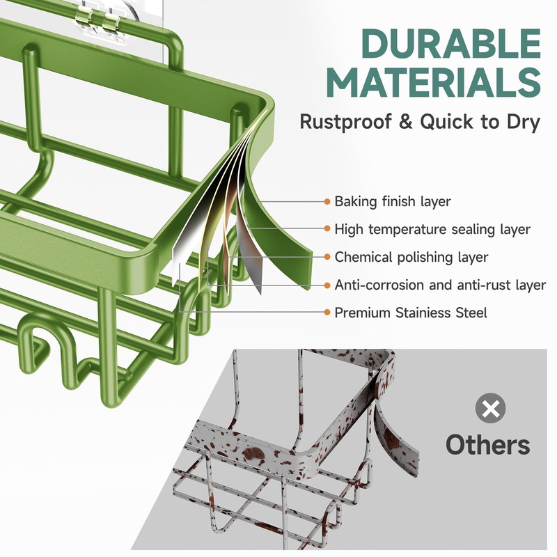 Veken Rustproof & Waterproof Shower Caddy 6-Pack, No Drilling Adhesive