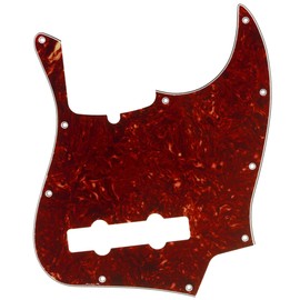 Musiclily Pro 5-String 10 Holes Contemporary J Bass Pickguard JB-Style Pickguard for Fender American Jazz Bass 4-Ply Vintage Tortoise