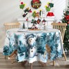 Round Christmas Tablecloth 60 inches - Snowman Christmas Decorations for