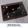 Pin Display Case Large Black PU Leather Dustproof Glass Widely