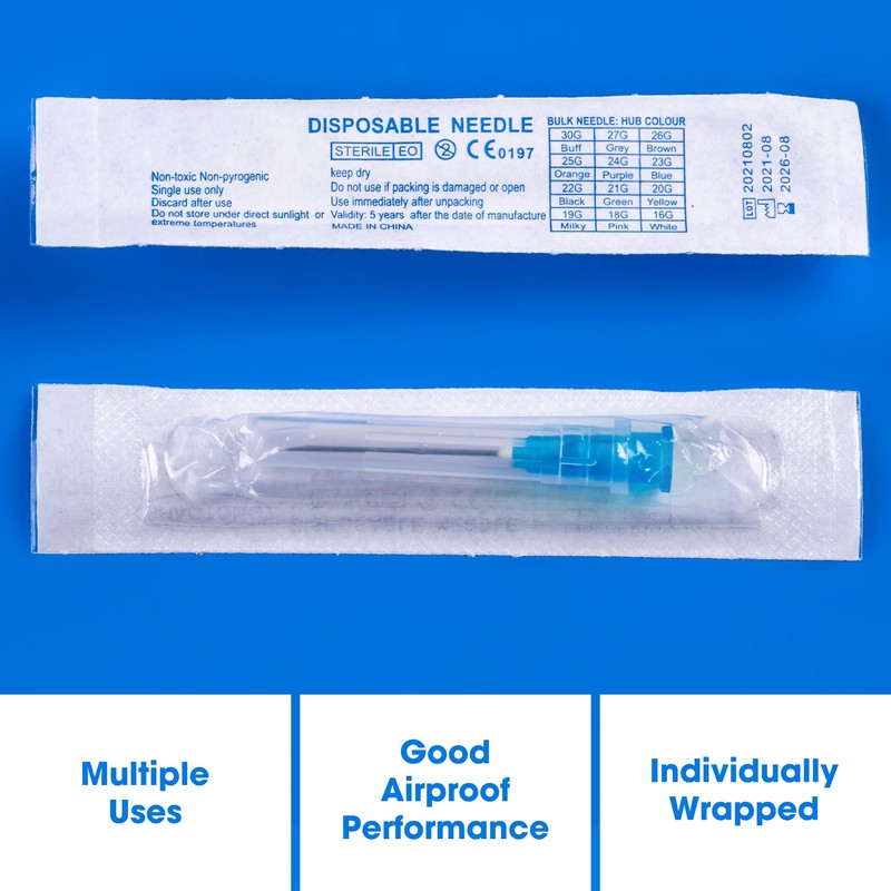 Meterbox 100 Pack 23 Ga 1 inch Disposable Needles with