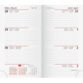 rido/idé Weekly Replacement Calendar Model Pocket Planner Int. 2026 | 87 x 153 mm, Cardboard, White