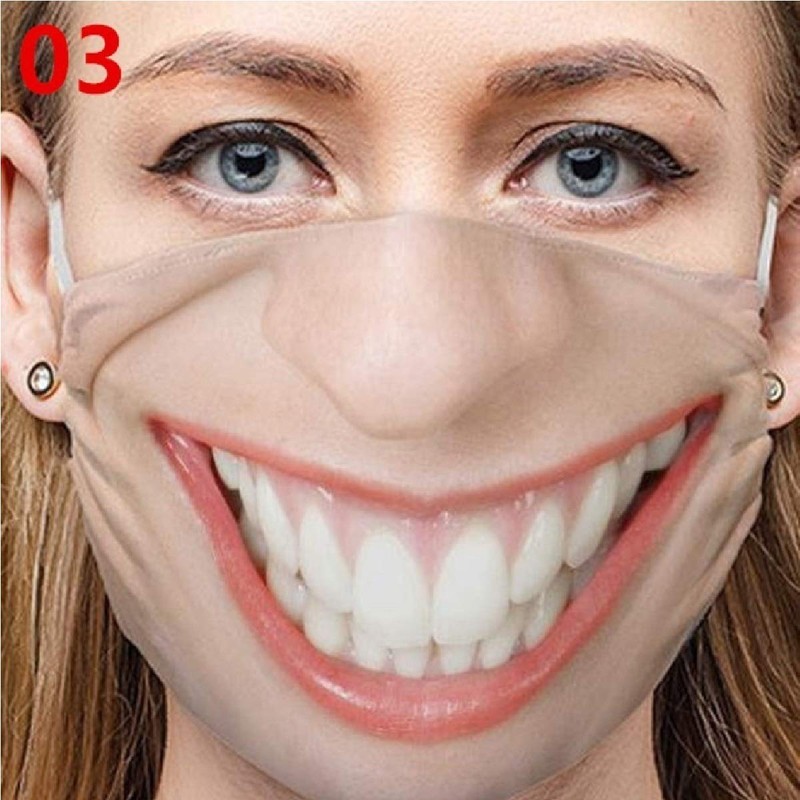 2 Pack Funny Masks Washable & Reusable Funny Face Mask