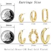 Gold Hoop Earrings Set for Women, 6 Pairs 14K Gold