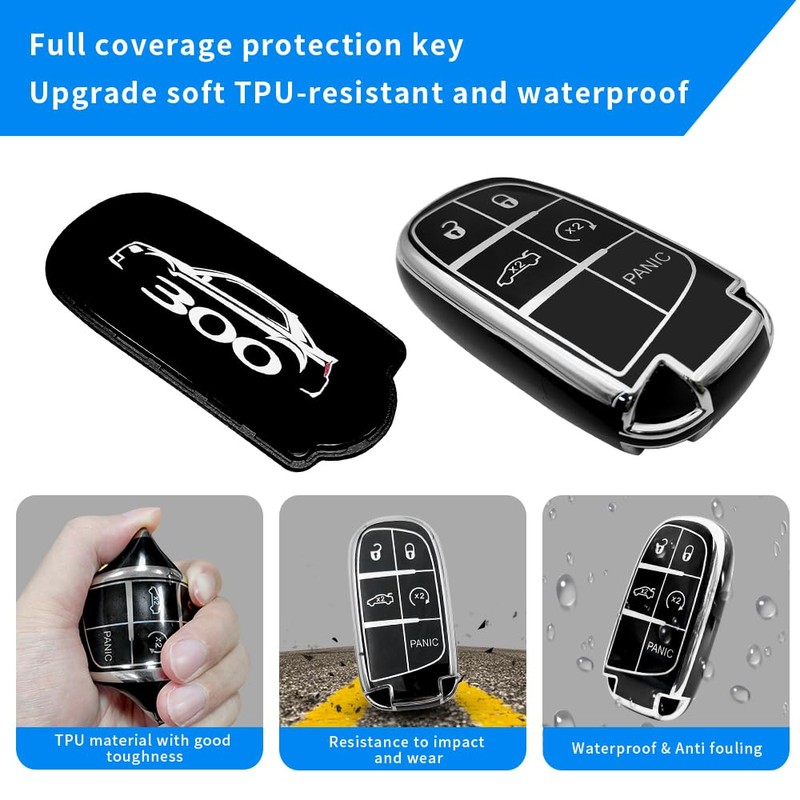 for 300 300C 300S Creative Logo Key Fob Cover Soft