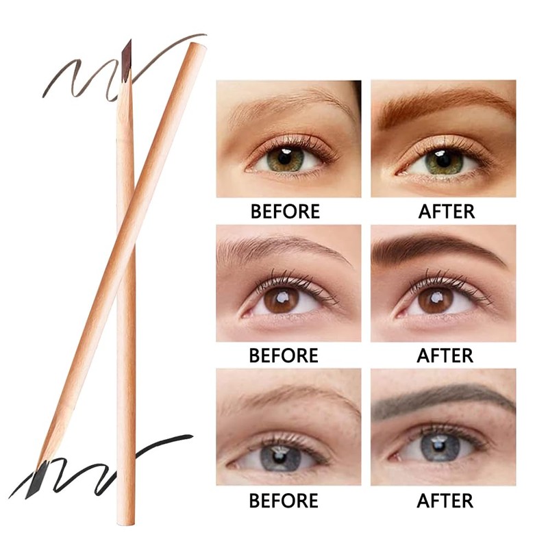 Permanent Eyebrow Pencil, Wooden Eyebrow Pencil, Non-Smudging Eyebrow Pencil, Suitable