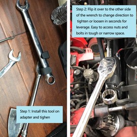 Universal Spanner Extender Extension Wrench, Wrench Adapter Wrench Extension Tool Wrench Extender Adaptor for 1/2 Inch Driver and 21mm Hex Driver, Extensions Wrench for Small Place