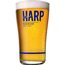 Harp Premium Irish Lager Midland Style Beer Glass Pair