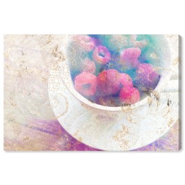 The Oliver Gal Artist Co. Drinks and Spirits Wall Art Canvas Prints 'Raspberry Tea' Home Décor, 36" x 24", White, Red