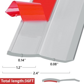 Garage Door Seal Top and Sides 36FT Universal PVC Weather Stripping Garage Soft and Hard Composite Door Trim Seal Weatherproofing Garage Door Seals with Nails (Gray)