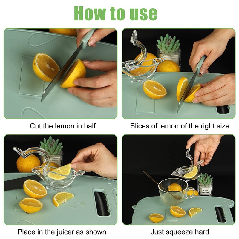 JOAOXOK Lemon Juicer Squeezer,2pcs Portable Transparent Fruit Juicer,Hand Juicer for