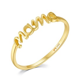 MARLION JEWELS Ring for women made of silver with word "mama". Rings for women made of silver with silver or gold surface. Women's jewellery ideal for couples, mothers, girlfriends. Women's rings