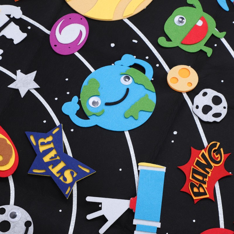45pcs Outer Space Felt Story Board 3.5in Storytelling Educational DIY