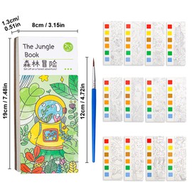 Pocket Watercolor Painting Book,Art Crafts Coloring Doodle Books, Magic Water Colouring Paint Paper Books， DIY Art Crafts Creativity Painting Book for Children Kids