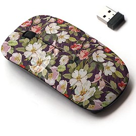 2.4G Wireless Mouse with Cute Pattern Design for All Laptops and Desktops with Nano Receiver - Vintage Beautiful Floral