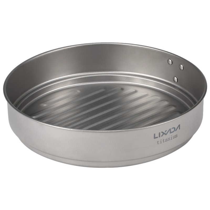 Lixada 1100ml Titanium Fry Pan Ultralight Grill Frying Pan with
