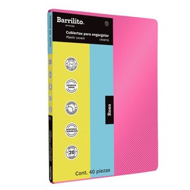 Barrilito Cubierta para engargolar, rayada, color rosa, 40pz. CRS8792