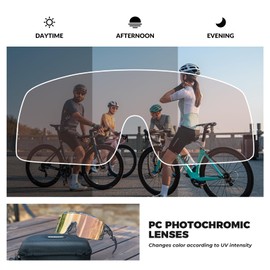 ROCKBROS Photochromatic Anti-fog Cycling Glasses Polarised Cycling Glasses Outdoor Road Bike Sports Glasses for Men and Women