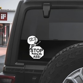 Funny Stop Sign Vinyl Decals for Car Windows - Waterproof Removable Bumper Stickers 2-Pack, Humorous Graphic Art for Vehicles & Laptops#B032