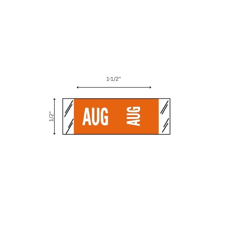 Tabbies Original COL'R'TAB 11880 Series Horizontal/Vertical Month Tabs, Orange, August,