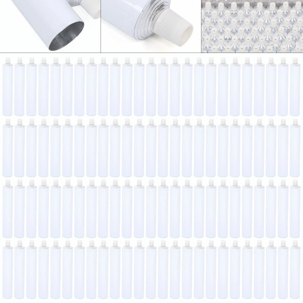 Unbranded 100PCS 100ml Aluminum Empty Unsealing Toothpaste Tubes Travel Tube