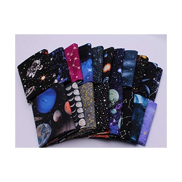 10 Fat Quarters - Outer Space Astronomy Solar System Stars