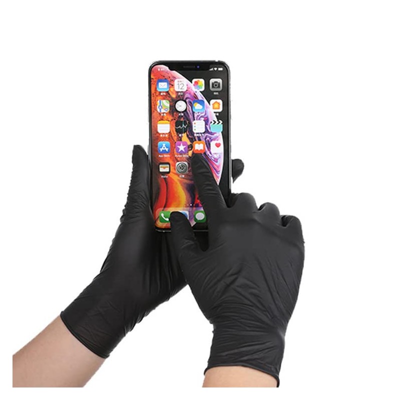 Black Nitrile Disposable Gloves - Latex Free, Powder Free, Exam