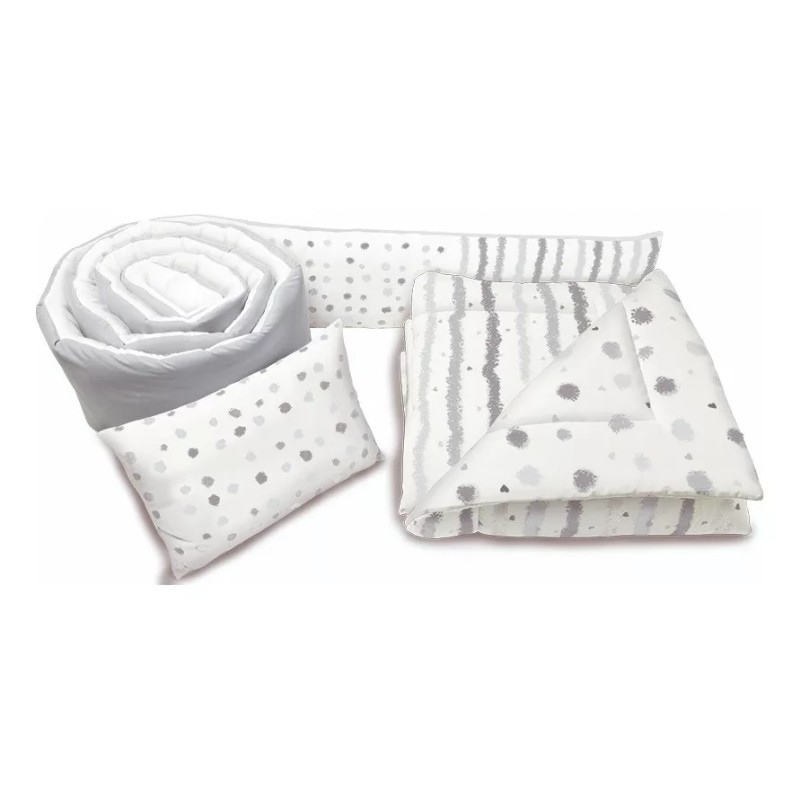 BabyBaby Set Edredón Para Cuna Cama Corral Plata Md