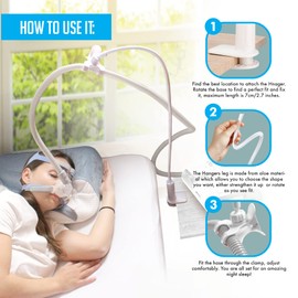 CPAP Hose Holder Hanger for Preventing Tube Leakage and Tangle Adjustable Removable and Sturdy Support Bed Organizer Mask Holder Anti-Skid CPAP