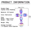 QFkris 7" Crystal Cross Standing, Decorative Glass Crosses for Table