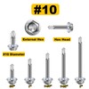Mywish 100pcs #10×2" Self Tapping Screws for Metal, 410 Stainless