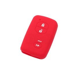 SEGADEN Silicone Cover Protector Case Holder Skin Jacket Compatible with TOYOTA 3 Button Smart Remote Key Fob CV2404 Red