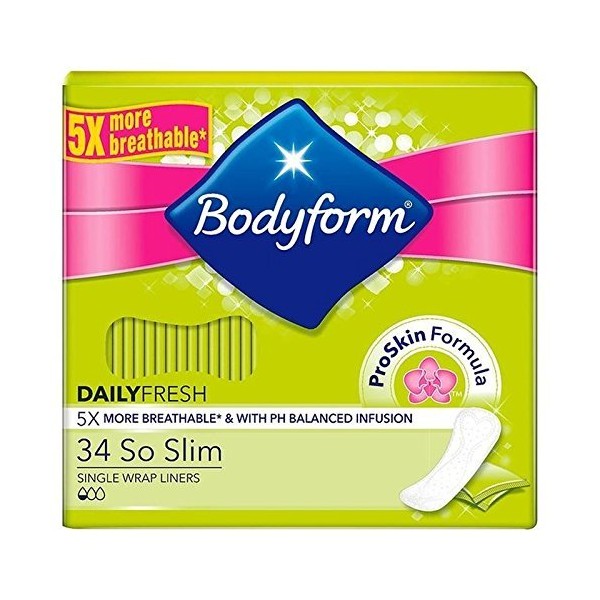Bodyform Light Liners So Slim Single Wrapped 34 per Pack