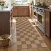 Lahome Checkered Easy Jute Kitchen Runner, 2x8 Washable Indoor Outdoor